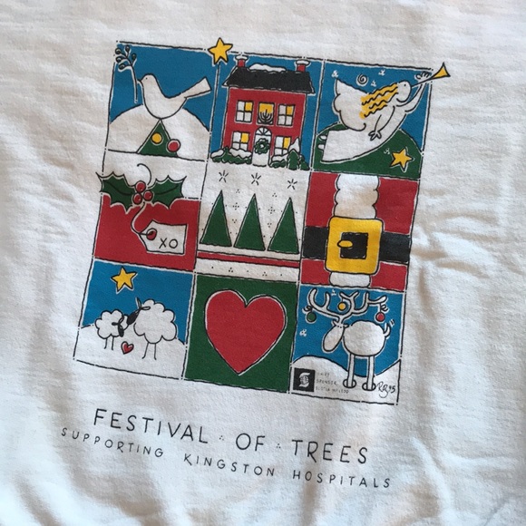 Vintage 90s Winter Christmas Kids Crewneck Sweater Medium - Picture 2 of 6